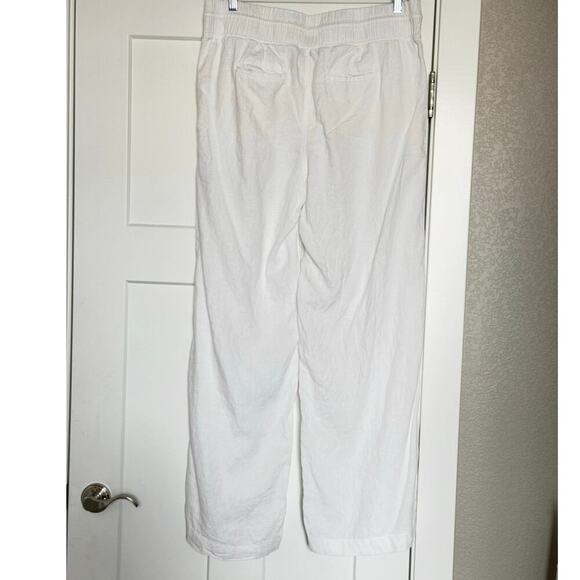 Athleta Cabo Linen Wide Leg Pant Calla Lilly Size 16 - Picture 4 of 10